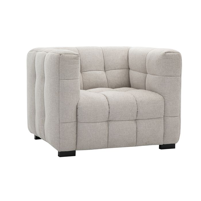 Miliboo - Fauteuil design en tissu effet velours texturé beige CORTO