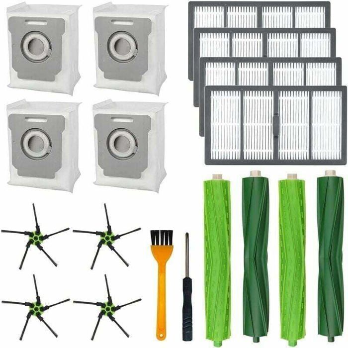 Accessoires pour aspirateurs iRobot Roomba S9/S9+ kit filtre et brosse 4 brosses en caoutchouc 4 sacs ODIPIE