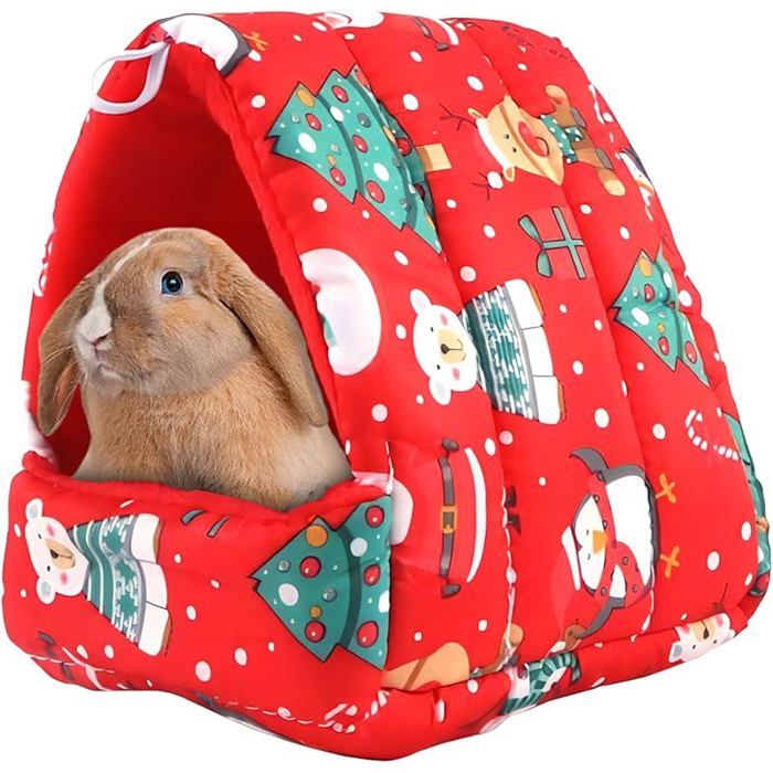 Meilleurs prix pour Lit Noël pour furet pour hamster cochon In  petit animal compagnie nid Noël en coton coupe-vent cachette en # CORBEILLE