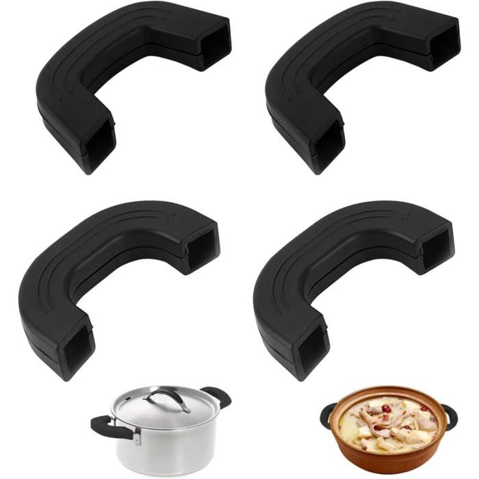 NO 4 Pièces Poignée De Marmite Silicone Poignées Casserole Support