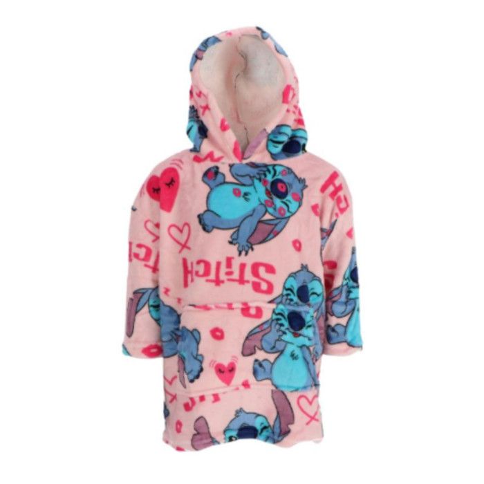 Couverture - Sweat-Plaid Lilo et Stitch Enfant (7-12 ans) 77 cm – Ultra Doux - - Rose