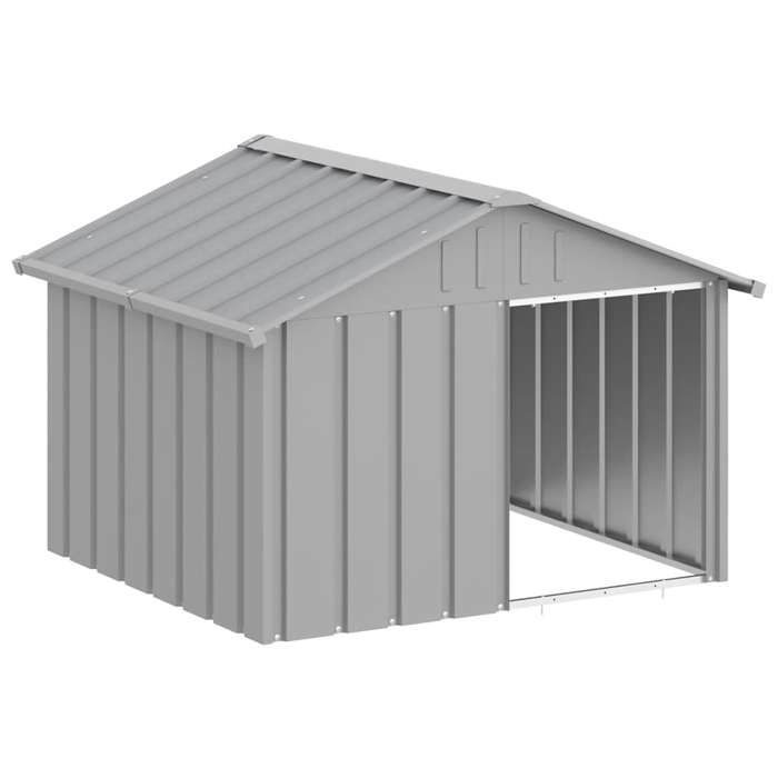 “Winter SaleTOP niche pour chien polyvalente jouerr Gris - Niche pour chien Gris 1165x103x815cm Acier galvanisé PRO86062