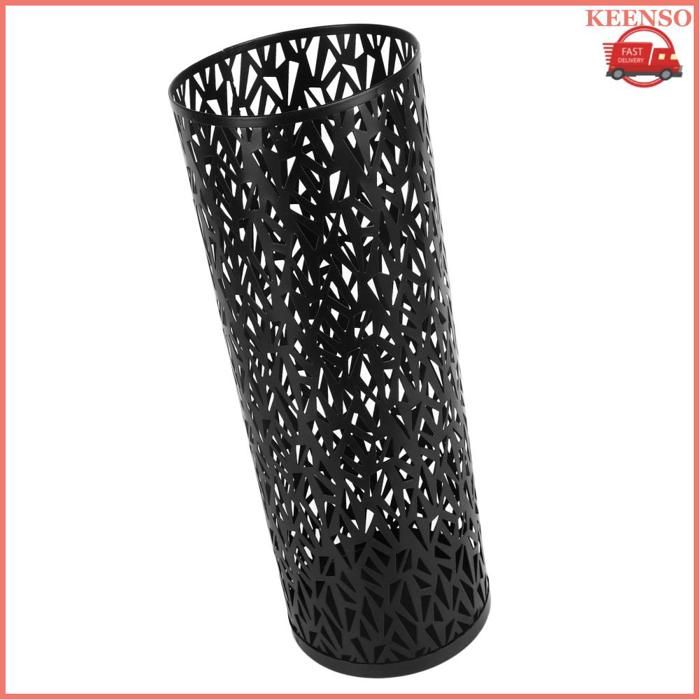 Porte-parapluie Métal Rond Avec Poignées - Support Pour Parapluies, Cannes - Évite Les Sols Mouillés, Design Déco - Noir Ou Blanc