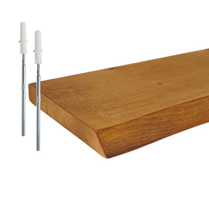 Étagère murale Relaxdays bord naturel H x L x P : 3 x 60 x 22 cm étagère flottante rustique bois massif pin brun