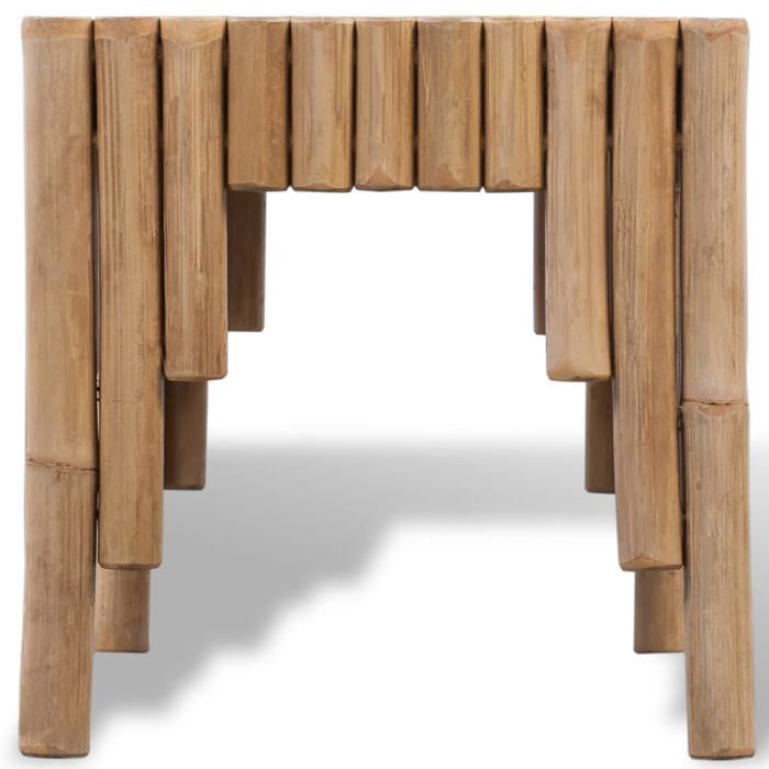 Table basse en bambou - MEUBLECHIC - 70x35x35 cm - Brun - 110 kg maximal - Design élégant - Artisanal