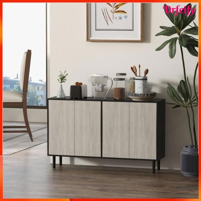 Buffet de cuisine - AKOZON - 10107 - 4 portes (2 placards) - étagères ...