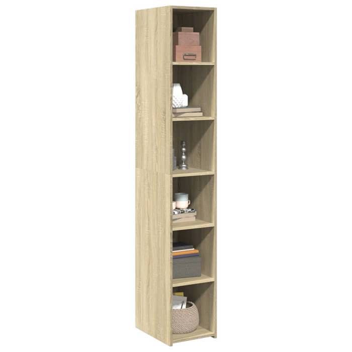 Vaisselier de cuisine - Brun - Buffet haut - SWEETY - avec rangement - Chêne Sonoma - 30x41x185cm - Bois dingénierie LH8113927