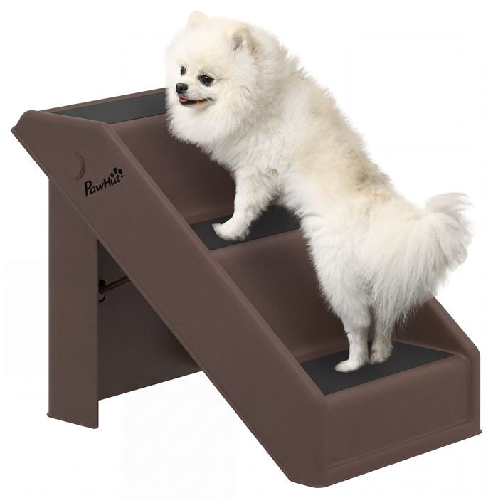 Meilleurs prix pour Escalier pour chien - PawHut - pliant à 3 marches antidérapantes - plastique - 53 x 305 x 365 cm - marron