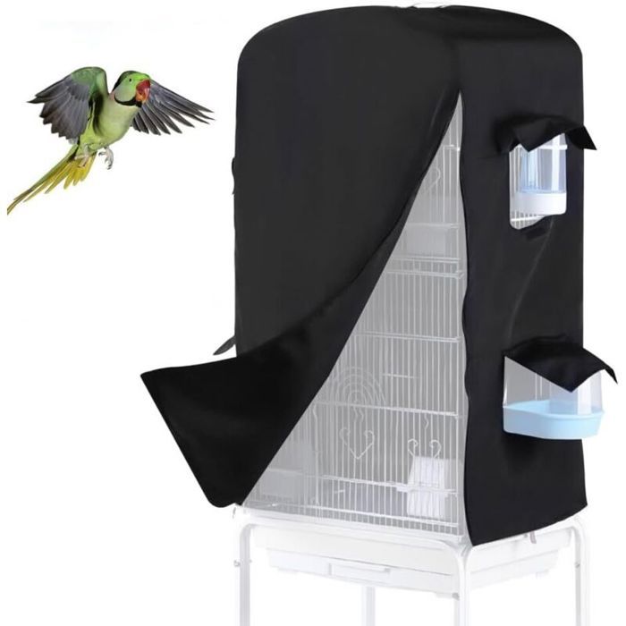 Housse cage oiseaux occultante imperméable avec fermeture éclair et petite fenêtre pour perroquets perruches aras