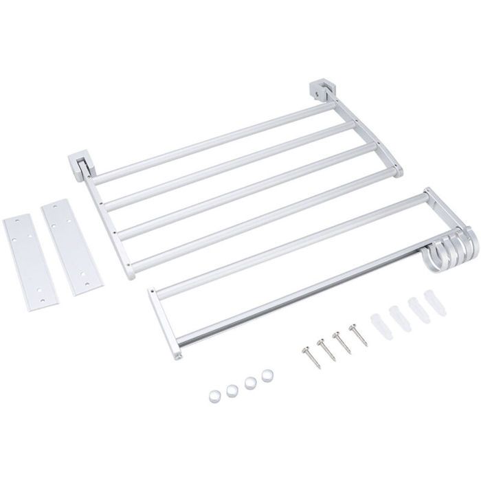 Porte-serviettes de bain Double couche en aluminium espace de salle de bain domestique support de rangement mural