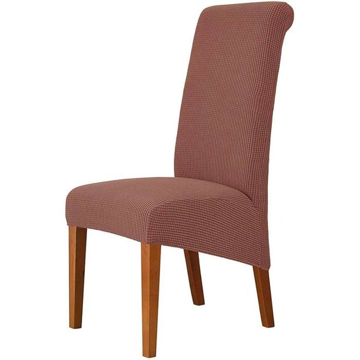 Lot de 6 housses de chaise extensibles XL - Housses de chaise pour grandes chaises de salle à manger - bles (rouge Corail