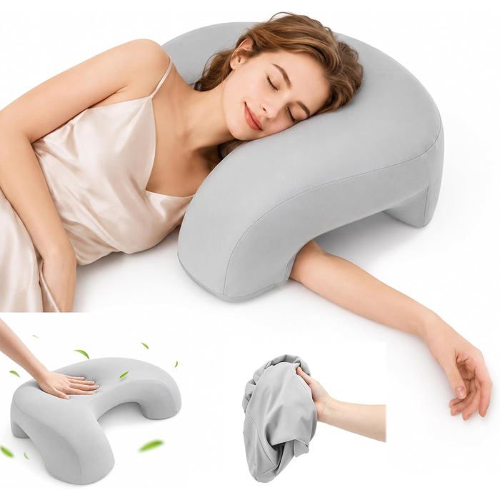 Oreiller Ergonomique Cervical En Mousse À Mémoire De Forme Coussin Cervical Anti-Douleur Avec Trou Pour Le Bras C-Forme Pour[RD160]