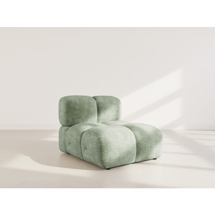 Grace - module dassise en velours texturé - Vert sauge