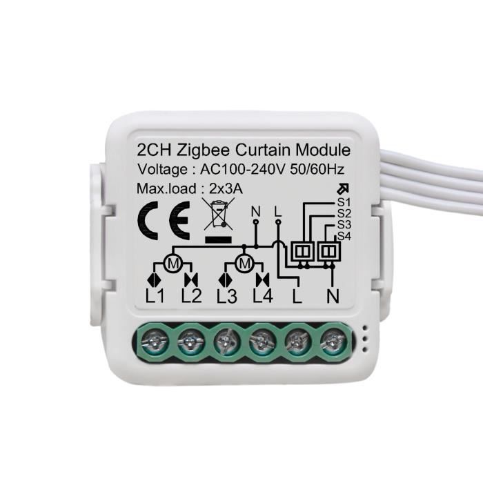 Interrupteur Smart ZigBee Pour Stores - Compatible Alexa, Smart Life, Avec Télécommande RF 433 MHz - Module Moteur Intelligent Pour Volets Roulants