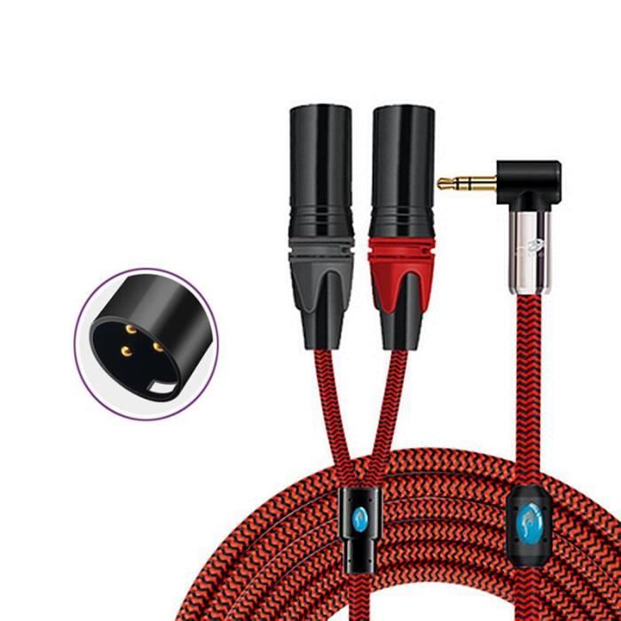 Câble Audio Plussound X8 - Double 3,5mm Vers XLR 4 Broches, Cuivre, 10 Pieds - Occasion En Très Bon état