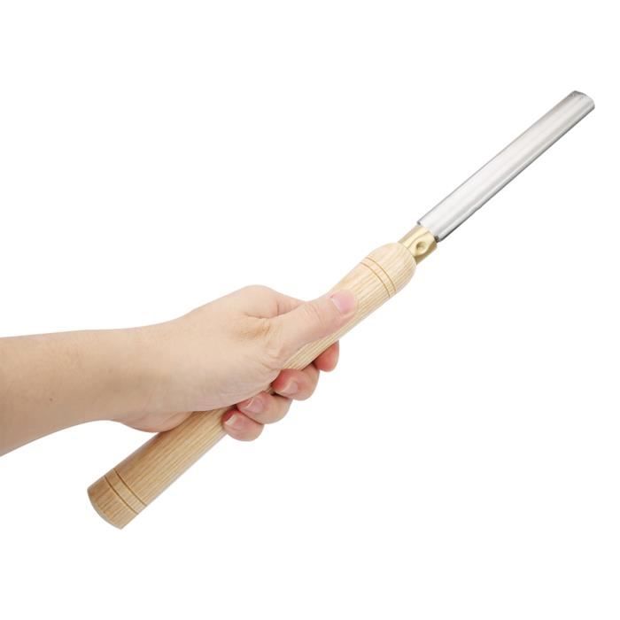 SIIIXS HSS Gouge De Bol D'Ébauche 10mm - Ciseau De Tour à Bois 570mm Avec Poignée Hêtre Pour Tournage Professionnel