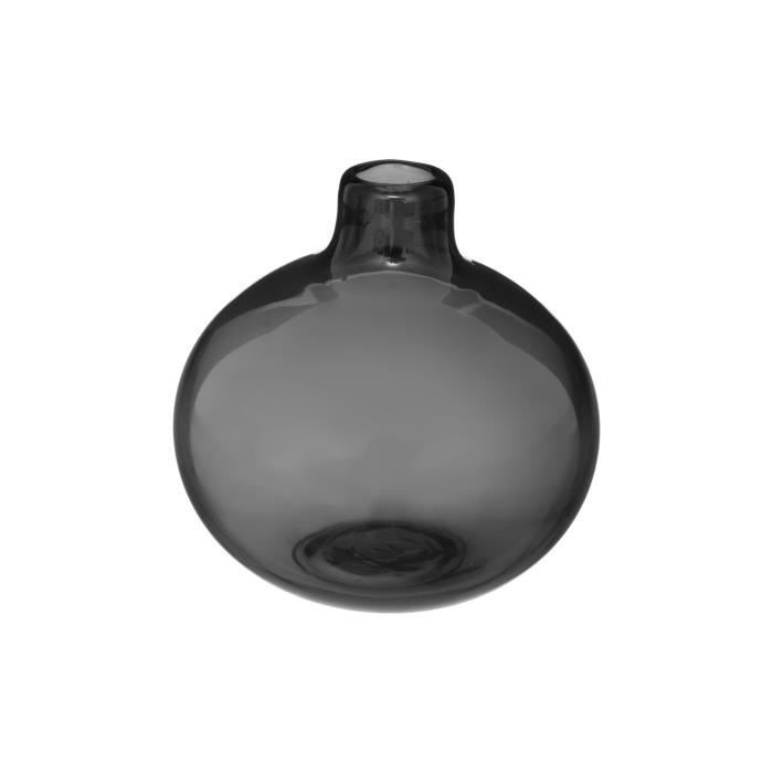 Atmosphera - Vase Soliflore en Verre Gris D 12 cm