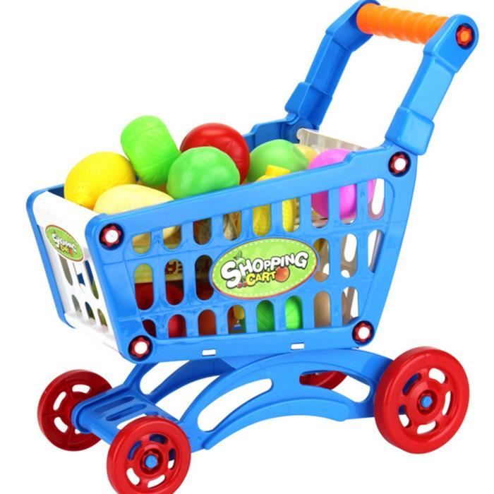 Chariot De Supermarché Jouet Avec Accessoires - Jeu D'imitation Pour Enfants - Apprentissage Par Le Jeu