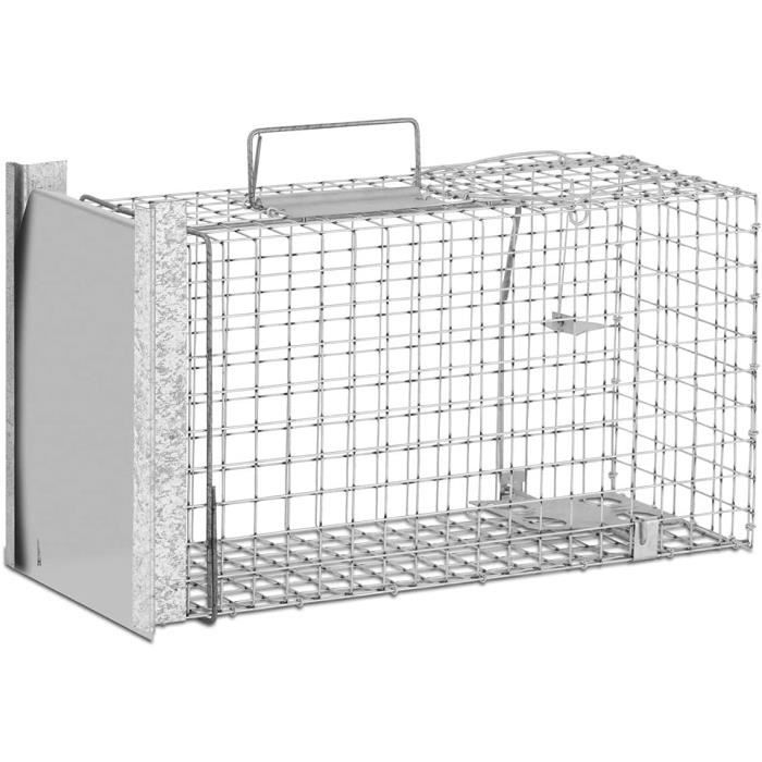 WIE-AT-100 Cage Piège À Animaux Martre Renard (Dimensions : 500 x 200 x 270 mm, Mailles : 25 x 25 mm, Acier (galvanisé)) A365