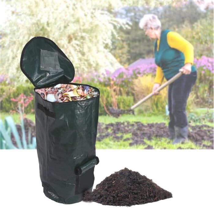 Sac de Compostage, Sac de Compost Biologique Fait Maison en Ferment PE, sac de feuille de jardin, seau de compost，sac à ordures