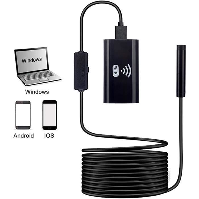 Endoscope Caméra Endoscope WiFi HD720P 8mm caméra USB câble SemiRigide