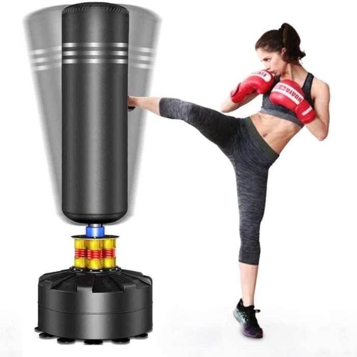 YOLEO Sac de Boxe sur Pied Adulte Sac de Frappe Autoportant Punching Ball - Noir