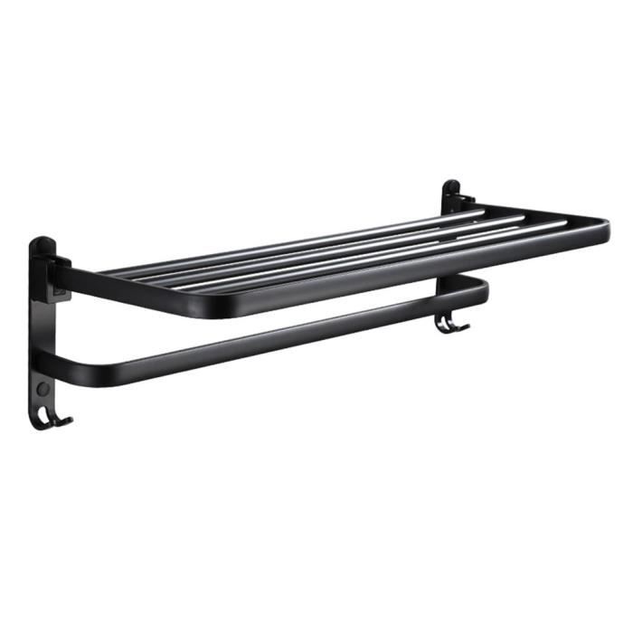 Espace porte-serviettes en aluminium étagère à serviettes moderne étagères de rangement pliantes avec surface de 39cm TISHITA