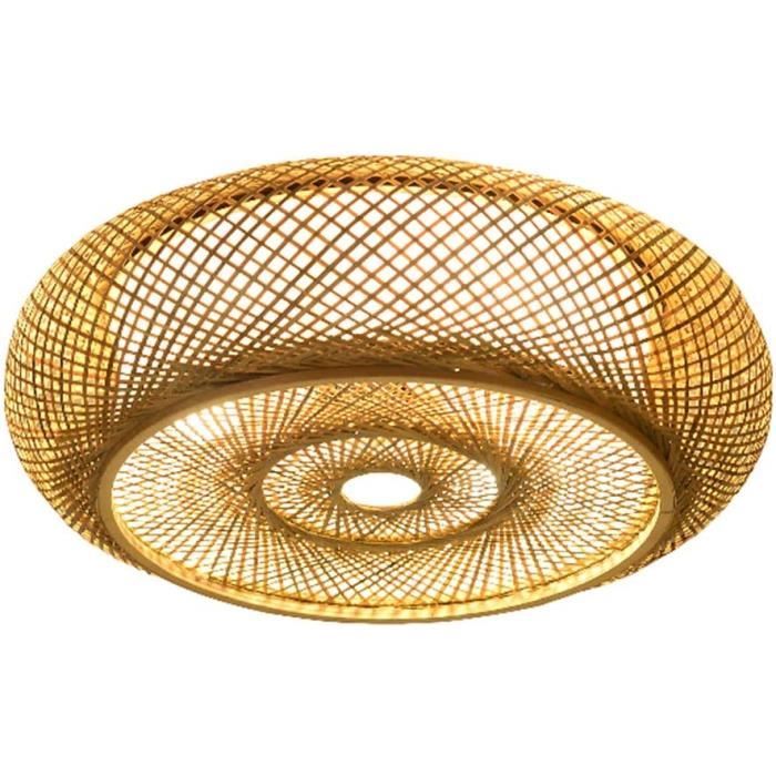 RuiLer Lampe À Suspension en Rotin Naturel Lustre en Bambou Lumières ...