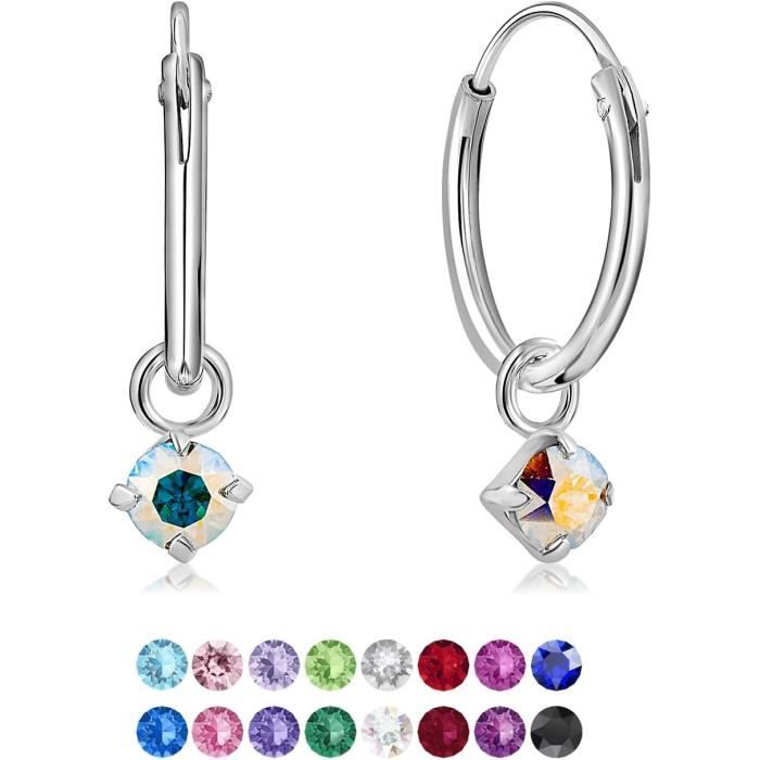 Lot 4 Paires Boucles D'oreilles Argent 925 Zircone - Clous Ronds 2/3/4/5 Mm, Hypoallergéniques, Coffret Cadeau