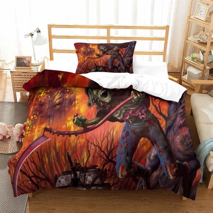 Housse De Couette Motorhead Rock Band - Imprimé 3D Microfibre, Fermeture éclair - Taille King (220x240cm) Avec Taies D'oreiller - 14