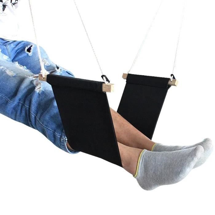 Pied De Bureau Hamac - Support Pour Les Pieds Sous Le Bureau - Aide à La Posture Et Réduit Les Douleurs De Dos - En Fer Et Pin