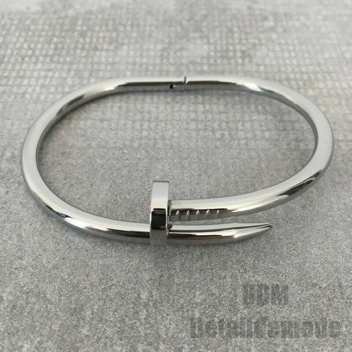 Bracelet CLOU LUXE Femme Argent jonc nail bijou love clous Femme Argent Achat Vente bracelet gourmette Bracelet CLOU LUXE Femme Femme Argent Argente Cd