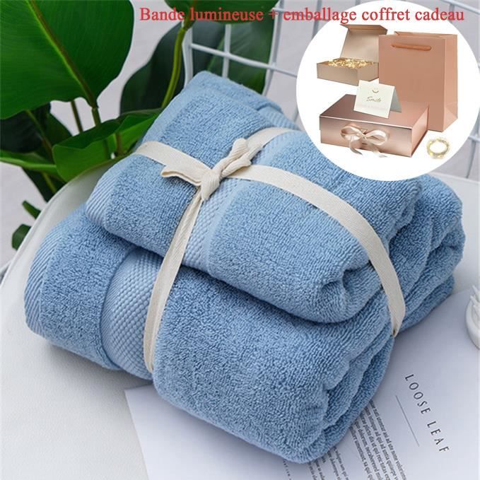 Serviette De Sport En Coton Oeko-Tex - Lot De 2 - 30x130 Cm - Bleu Roi - Absorbante Et Séchage Rapide - Fitness, Yoga, Salle De Sport