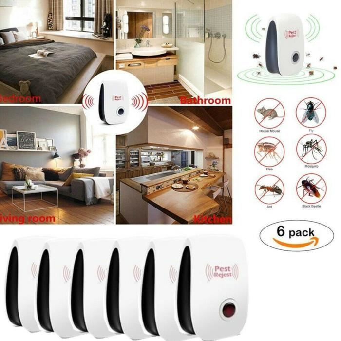 Cafard Insectes Rongeurs Pas De Danger sans DOdeur R/éPulsif Moustique 2019 Version R/éPulsif Ultrason R/éPulsif Ultrason Anti-Rongeurs Insectes Mouche Araign/éEs Lot De 4 Fourmi Anti Souris