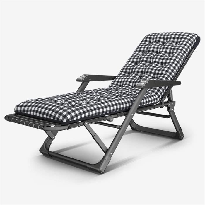 Chaise longue en métal, lit de bronzage pliant, chaise de jardin