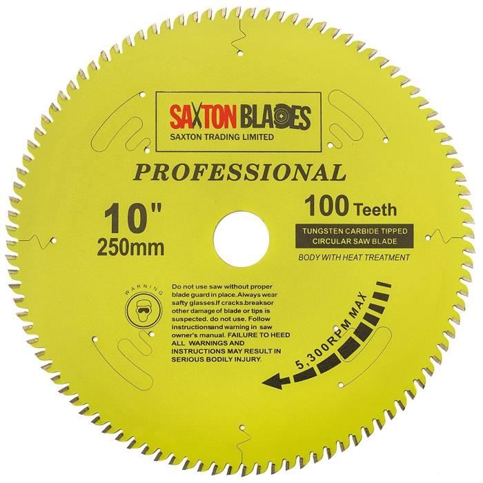 Starrett Lame De Scie Circulaire TCT 254 Mm Pour Métal - 100 Dents, Alésage 16/19/25/30 Mm, Pour Aluminium Et MDF - 6
