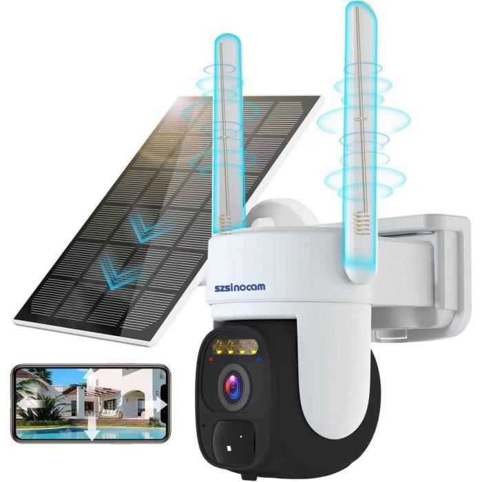 Caméra De Surveillance Solaire Extérieure CAMSTRO - WiFi 2.4GHz, 360° PTZ, Détection Mouvement, Audio