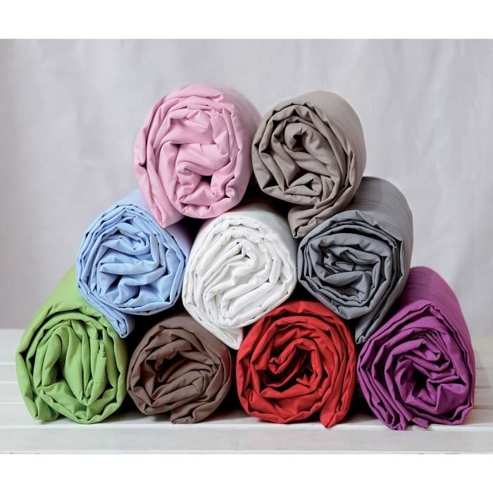 Lot de 2 draps housse  NOIR  en 100% coton bio 90X190 cm neuf - Linge de maison