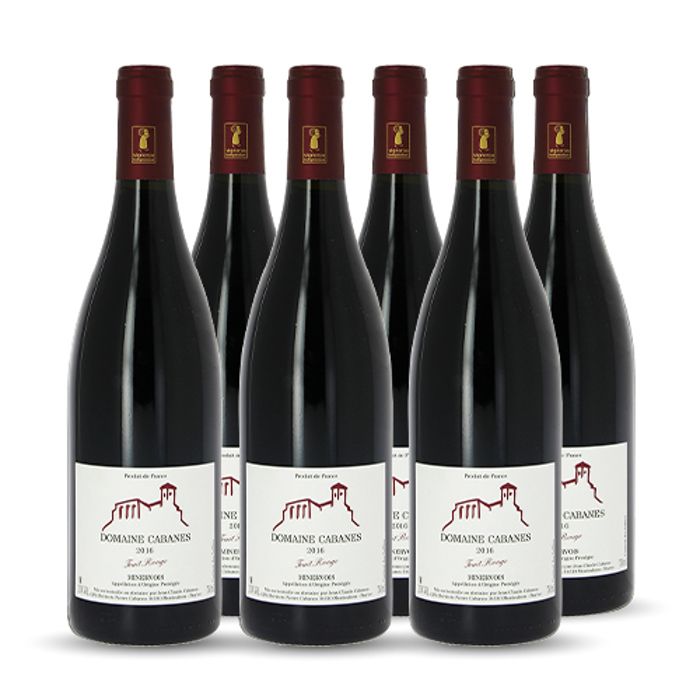 6 Bouteilles Vin Rouge Tranquille Domaine Cabanes Trait Rouge Minervois Rouge 2016 6x75cl