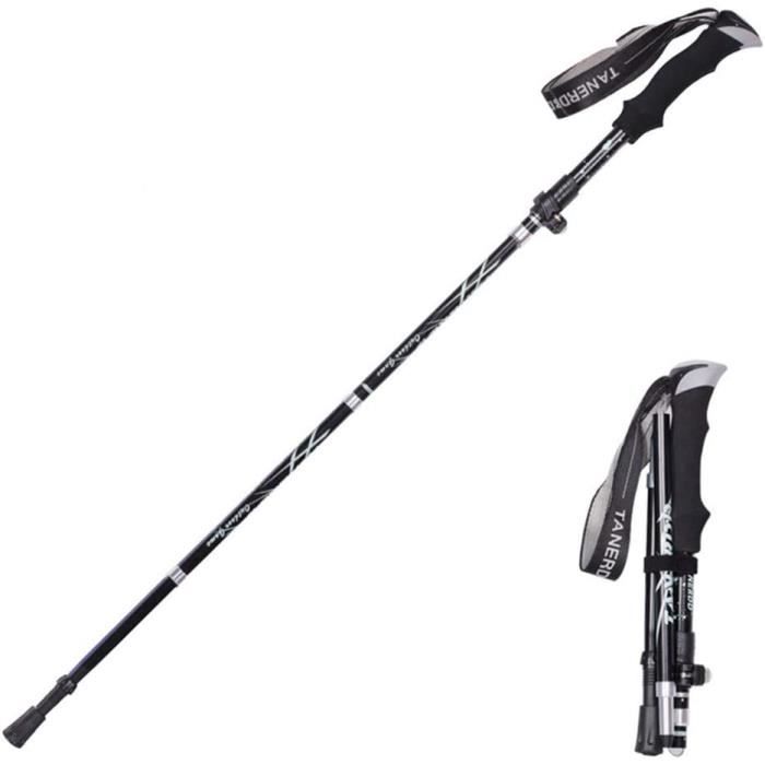 Bâtons De Randonnée Pliables Overmont - Aluminium 7075 - Réglables Et Antidérapants - Lot De 2