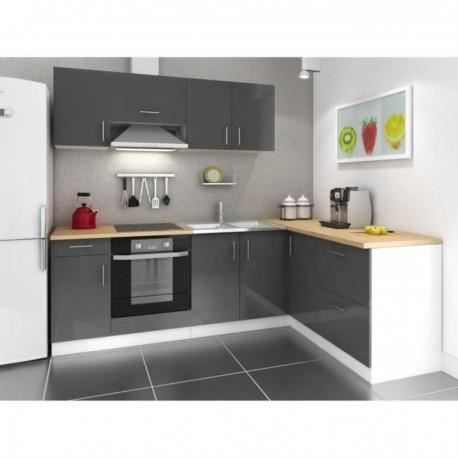 Cuisine D Angle Laque Gris Reversible 240x160 Cm Achat Vente