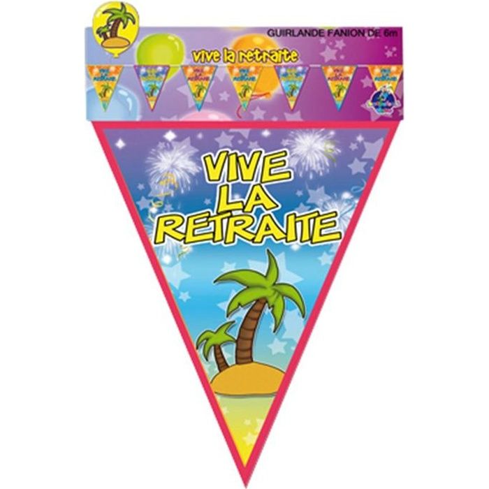 Guirlande Fanions Vive La Retraite Achat Vente Banderole Banniere Plastique Cdiscount