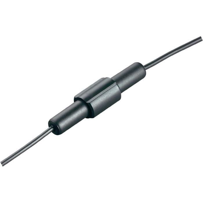 Porte-fusible 2 en 1 - Convient pour fusible 5 x 20 / 6.3 x 32 mm - Noir - Courant nominal 6.3A