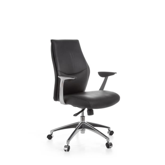 fauteuil de bureau design shane - noir - amstyle - cuir - fixe - 108 cm