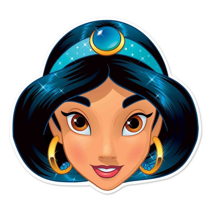 Masque en carton Jasmine Disney Aladdin 27 cm Bleu Cdiscount Jeux
