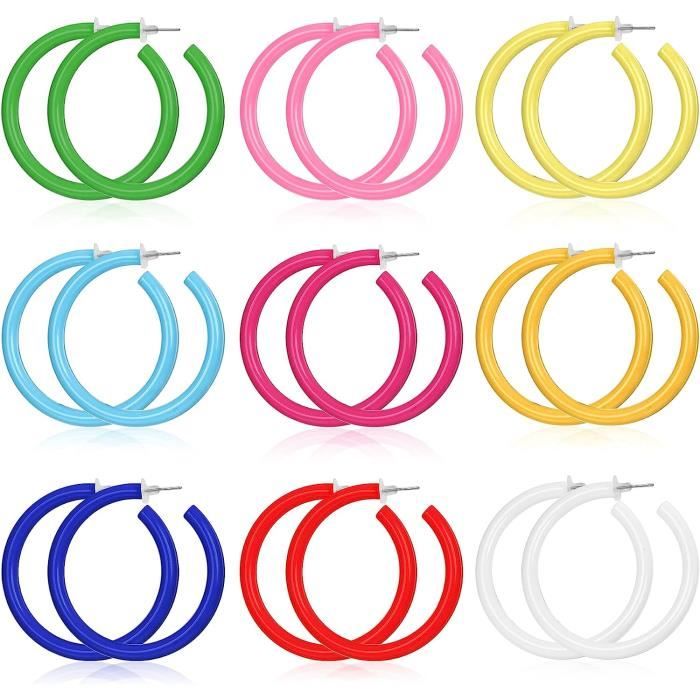 Collier Plastron Et Boucles D'Oreilles Créoles En Acrylique - Ensemble Bijou Femme Élégant