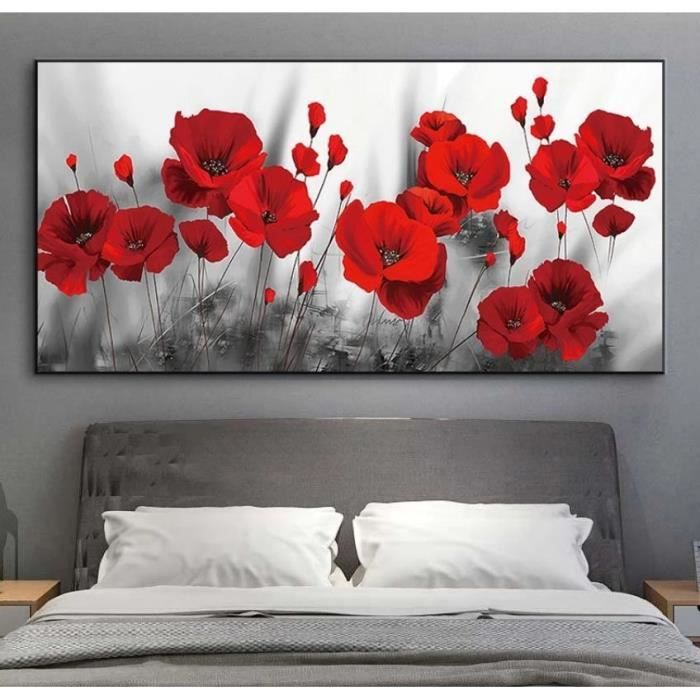 Affiche minimaliste fleurs - Poster mural Coquelicots rouges