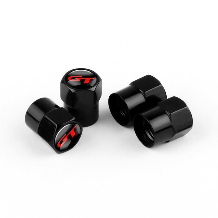 4 Bouchons De Valve Pneu Rouges Dwcx - Aluminium - Universel Voiture - NEUF
