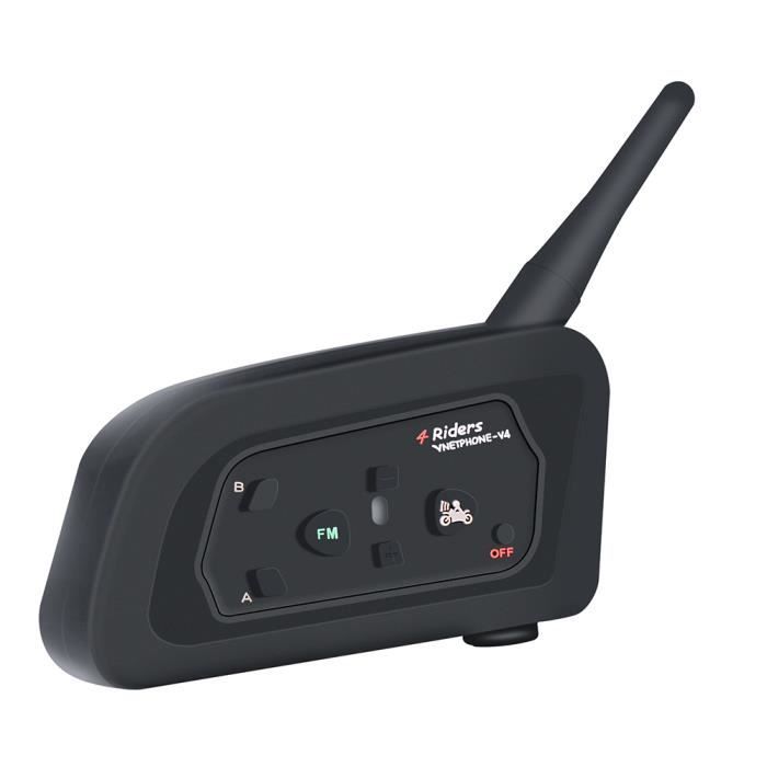 VNETPHONE V4 Casque de moto Interphone Bluetooth Casque de talkie-walkie full-duplex 1200M Interphone moto sans fil Interphone