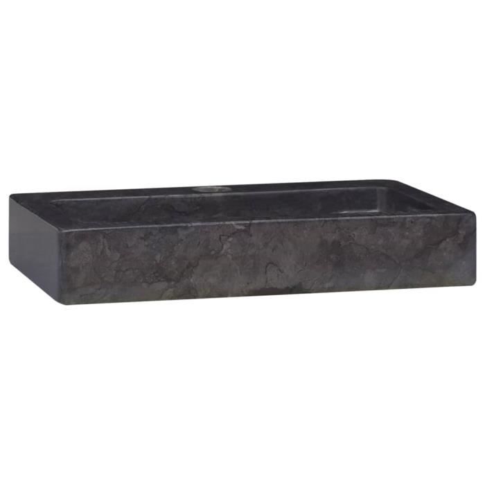 Lavabo Noir AYNEFY 38x24x65 cm - Marbre - Convient pour Salle de Bain ou Salle deau - Facile à Nettoyer